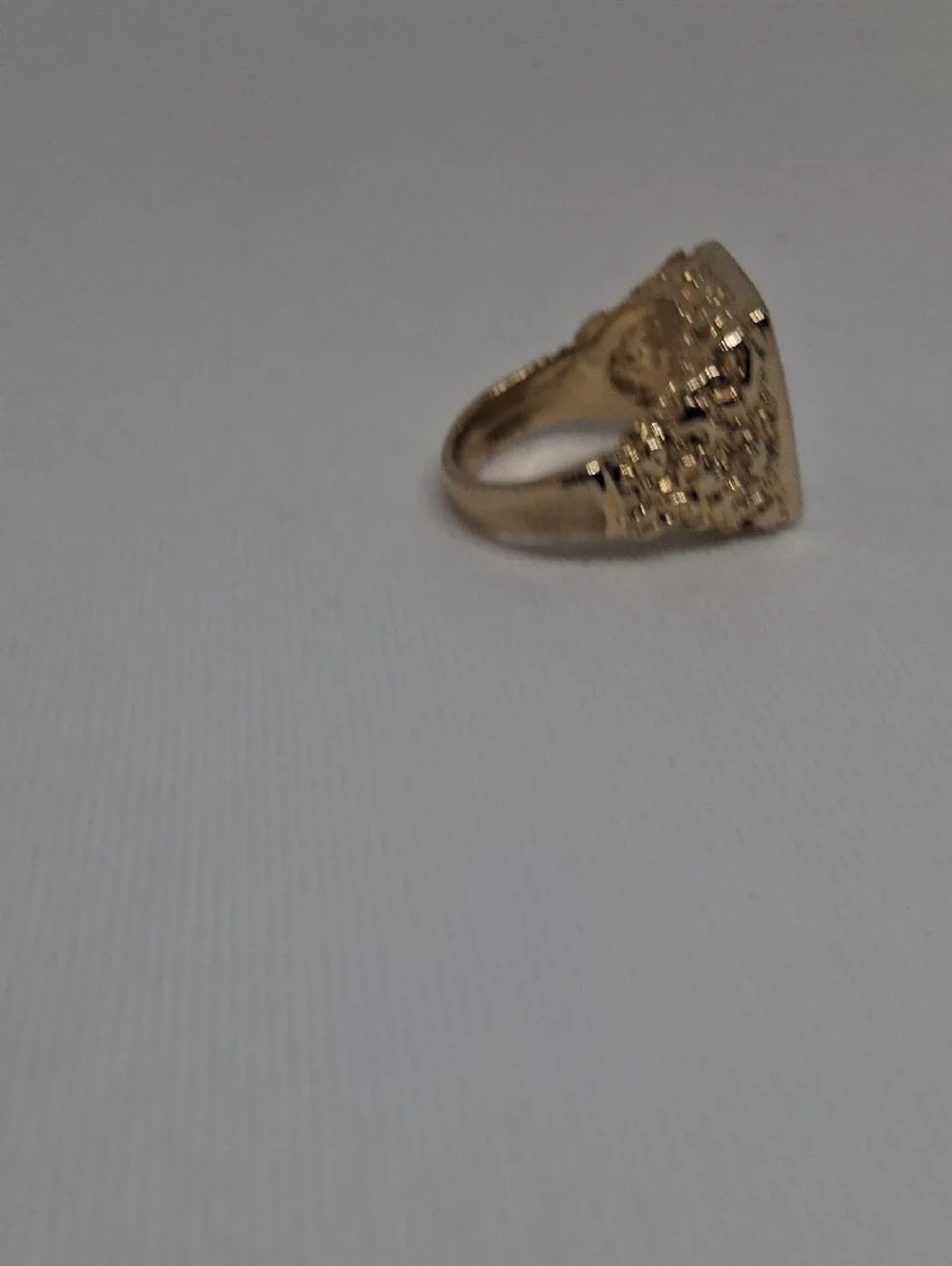 14 K Gold-plated Black Obsidian Statement Nugget Ring